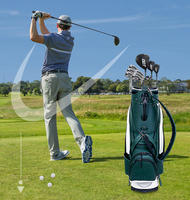 Sac de voyage de golf professionnel de haute qualité en cuir PU de luxe, léger et imperméable, avec compartiment supérieur à 5 voies pour organiser les clubs
