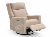 Fauteuil inclinable électrique moderne en bouclette avec port USB, fauteuil pivotant à bascule, structure en bois écologique pour chambre d'enfant