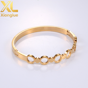 Creative Women Jewelry Wholesale Custom Stainless Steel 18K Gold Plated Hollow <b>Infinity</b> Love Cuff Bangles <b>Bracelets</b> for Women - Product Image 2