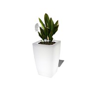 Pots et jardinières lumineux en PE, rechargeables, de forme rectangulaire, grand format, pour extérieur, écologiques, avec lumière magique RGB