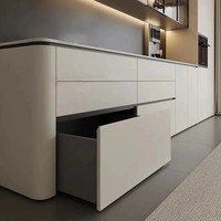 Meubles de cuisine écologiques de luxe modernes en gros, armoires de rangement modulaires personnalisées avec finition en acier inoxydable
