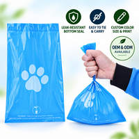 Sacs à déjections canines plats personnalisés en usine, faciles à lier, résistants aux fuites, imprimés, pour la vente en gros et l'entretien extérieur