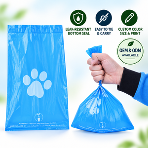 Bolsas para excremento de perro personalizadas de fábrica, planas, fáciles de atar, resistentes a fugas, impresas, para venta al por mayor, para limpieza en exteriores - Product Image 1