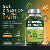 Gummies de Moringa OEM avec Curcuma, Gingembre et Probiotiques pour le Bien-être Digestif, le Soutien Immunitaire et l'Énergie Quotidienne