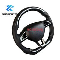 Volant en fibre de carbone bleu pour Skoda Karoq Vrs Octavia Superb 3 Mk3 Mk1 Mk4 Mk2 Rapid Fabia rs Sportline