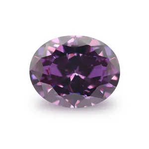 梧州专业损失锆石椭圆形10x14紫水晶彩色立方氧化锆价格每克拉廉价宝石