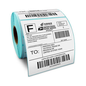 Étiquette <span class=keywords><strong>thermique</strong></span> directe rouleau de <span class=keywords><strong>papier</strong></span> blanc 4x6 rond 4x2.8 impression par transfert emballage expédition code à barres auto-adhésif imprimante autocollant - Product Image 1