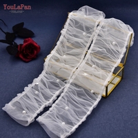 YouLaPan VM18 Manches longues plissées en perles pour femme, accessoires de robe populaires pour mariage, banquet, mariée, été et printemps