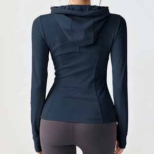 Dropshipping nuovo <span class=keywords><strong>Design</strong></span> <span class=keywords><strong>palestra</strong></span> abbigliamento sportivo manica lunga corsa Yoga donna giacca sportiva Slim Fit cerniera Fitness <span class=keywords><strong>palestra</strong></span> top - Product Image 3