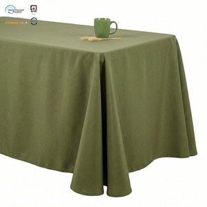 Nappes rondes 100 % polyester filé, écologiques, imperméables, personnalisables et lavables pour mariages et fêtes - Product Image 1
