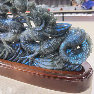Sculture di Draghi in Labradorite Naturale, Nuovo Stile, Sculture Lucide di Alta Qualità, Marca YINGLAI, Pietra Naturale Levigata con Proprietà Curative - Product Image 5