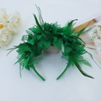 Serre-tête en plumes colorées de carnaval, couronne de fleurs, coiffe en plumes pour fêtes et décorations festives HC008