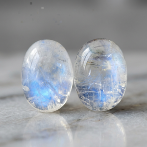 Piedra Lunar Arcoíris de la Mejor Calidad, Corte Ovalado Personalizado, Efecto Fuego Azul, Certificación CMA, para Joyería - Product Image 3