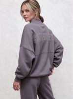 Sweat-shirt à col montant pour femme avec logo personnalisé, taille XXXL, en coton molletonné brodé, coupe ample
