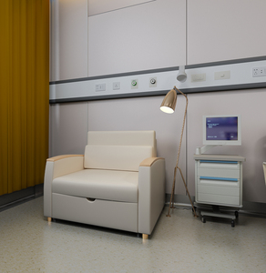 Sillón Cama Deluxe Moderno para Pacientes y Cuidadores de Hospital con Ruedas, Sofá Cama Médico - Product Image 4