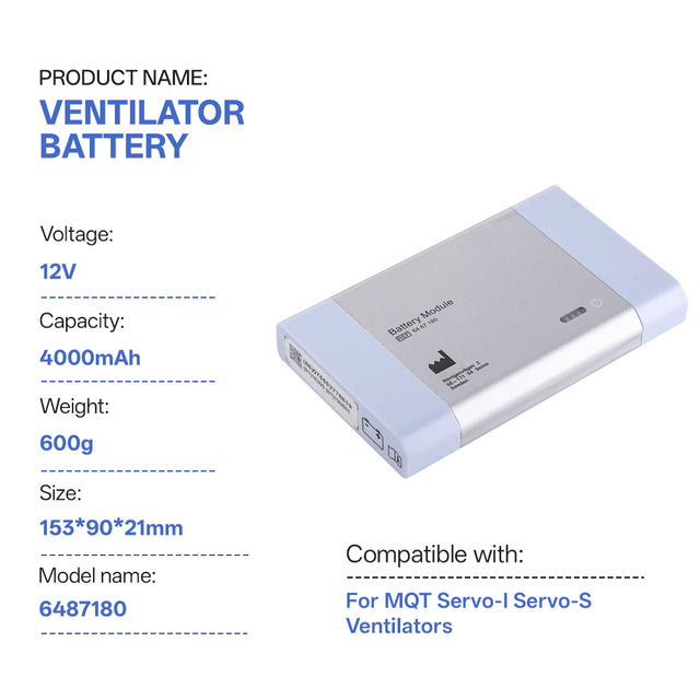 Rechargeable 12V 4000mAh 6487180/64 87 180 Battery for Maquet Servo-I Servo-S Electric-driven Ventilators