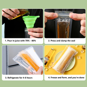 Bolsa de paletas de bricolaje, bolsa de helado almacenada, envoltorio con cremallera cerrada, bolsa de plástico para hielo triturado DIY - Product Image 3