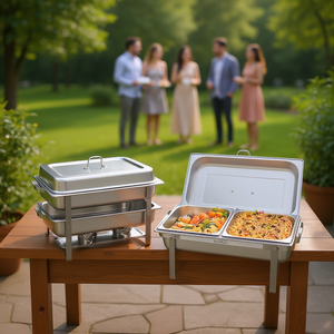 Vevor Lot de 2 réchauds rectangulaires 8 Qt en acier inoxydable, compatibles lave-vaisselle, pour service de boissons - Product Image 3