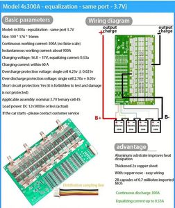 Placa de protección de batería de litio 3S 4S BMS 12V 50A 120A 150A 230A 300A 18650 Li-ion LifePo4 con balance para arranque de coche, inversor RV - Product Image 4