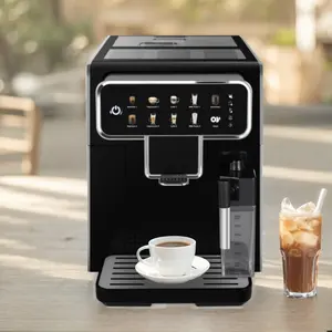Mesin Espresso elektrik layar sentuh otomatis, pembuat kopi komersial pintar