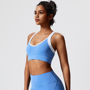 Hingto Custom moda traspirabilità femminilità eco-friendly con scollo a V ampio Cross-Back ridurre lo Stress <span class=keywords><strong>reggiseno</strong></span> sportivo ad alto impatto - Product Image 3