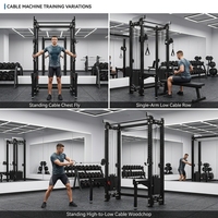 Équipement de musculation professionnel : Cadre d'entraînement à poulie fixe ultra-étroit 2-en-1, Machine Smith et Rack à squats pour exercices de fitness