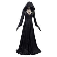 Costume de cosplay Moth Lady de Resident Evil 8 pour Halloween, robe longue noire pour femme, pour fête, spectacle sur scène