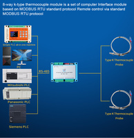 Module de thermocouple de type K à 8 canaux Huaqingjun, protocole MODBUS RTU/TCP, résistance thermique pour sonde
