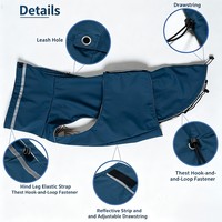 Imperméable Premium pour Chien avec Fermeture Auto-agrippante, Trou pour Laisse, Sécurité Nocturne Réfléchissante, Couleurs Assorties, Vente en Gros