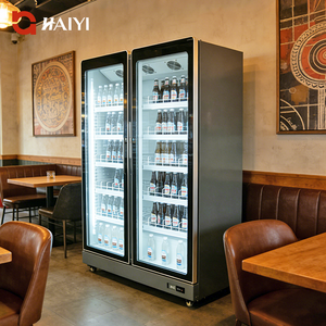 Refrigerador Vertical de Doble Puerta para Supermercado, Enfriador de Bebidas con Estantes Ajustables para Vino y Cerveza - Product Image 6