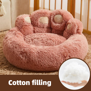 Fabricante al por mayor de felpa lavable de espuma viscoelástica con forma de pata de oso producto para mascotas cama de perro humano para perros grandes - Product Image 4
