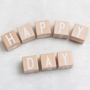 Baby Safe Natural Wood Learning Toy 26 Wooden <b>ABC</b> Building <b>Block</b> Alphabet Letters Stacking <b>Blocks</b> - Product Image 3