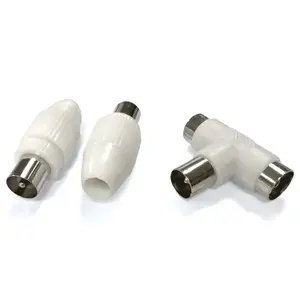 Connettore per antenna TV femmina-femmina, pin bianchi, compatibile con varie antenne per migliorare segnale e connettività. - Product Image 1