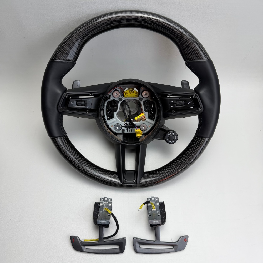 Custom Glossy Carbon Fiber Steering Wheel (Porsche Fitment), photo 2