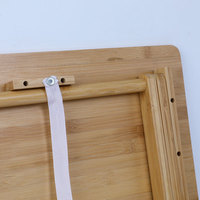 Bureau pliant écologique en bambou naturel 100% Table à plateau rectangulaire pliante TV Dîner Café avec étagère de rangement