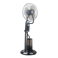 Ventilateur sur pied oscillant 3 vitesses 16 pouces à pulvérisation d'eau avec réservoir, minuterie et télécommande, alimenté en courant alternatif/continu