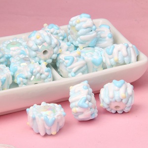 ลูกปัดอะคริลิคสีทาด้วยมือแบบ DIY ทำมือหลวมห่วงโซ่โทรศัพท์มือถือปากกาแขวนในรถยนต์ลูกปัดวาดมือน่ารัก - Product Image 5