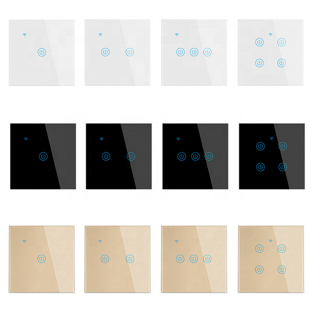 Стандарта ЕС, США, Великобритании, 1 / 2 / 3 / 4 gang сенсорный светильник переключатель приложение Tuya Голосовое управление Alexa беспроводной пульт дистанционного управления Wi-Fi без нейтральный умный переключатель