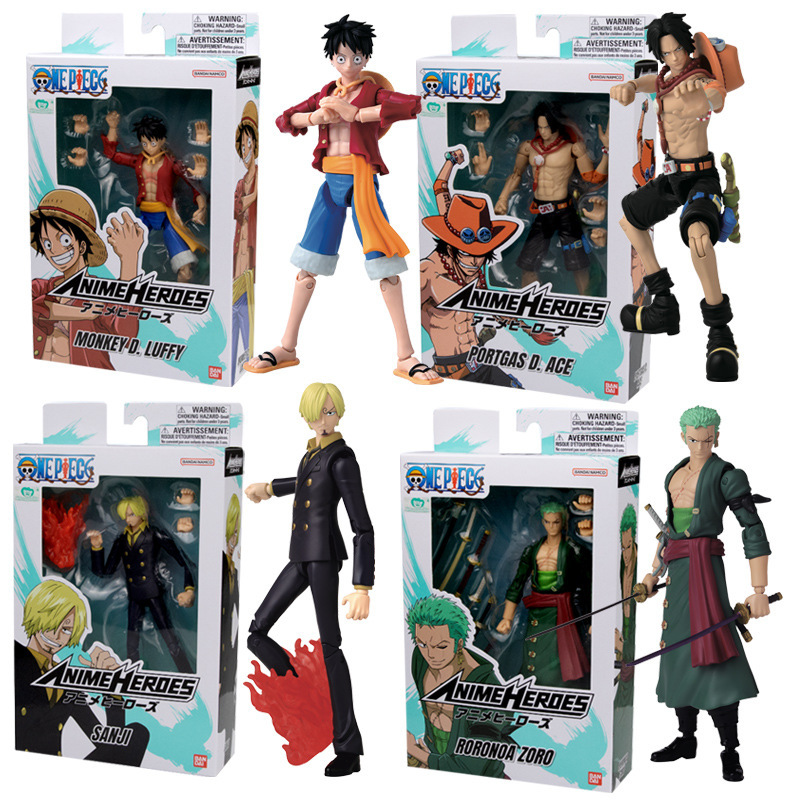 BANDAI Grandista One Piece Luffy Zoro ACE Sanji SHF Action Figure