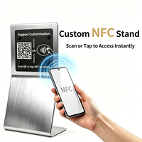 Soporte de Mesa para Reseñas de Google con NFC, de Acero Inoxidable, Impermeable, Estructura Antioxidante, para Servicio de Catering al Aire Libre