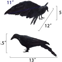 Nouvelle décoration d'Halloween : Modèle d'ornement corbeau à plumes simulées JY-B21021 pour la décoration intérieure et dissuasion des oiseaux, sans logo