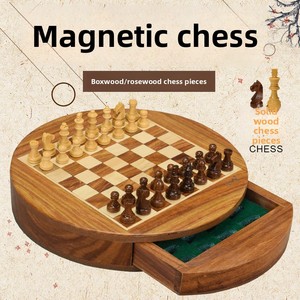 Factory Direct Unisex <strong>Wooden</strong> <strong>Chess</strong> <strong>Set</strong> Magnetic Mini Build Storage Kids Adults Family Leisure Travel Game Sessions High Quality - Product Image 2