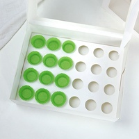 XJH 12 Trous Cupcake Box 24 Pack Cupcakes Emballage Blanc Boîtes D'emballage Biscuits Emballage Papier Couvercle Cupcake Boîtes
