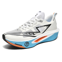 Sepatu Lari Pria Wanita Trendy, Sol Karbon Ringan, Bernapas, Insole EVA, Outsole Karet, Motif Garis, Musim Dingin