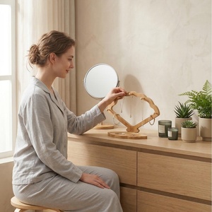 Présentoir <span class=keywords><strong>de</strong></span> rangement pour bijoux en bambou à un seul niveau, style nuage ovale en forme <span class=keywords><strong>de</strong></span> cœur, directement <span class=keywords><strong>de</strong></span> l'usine - Product Image 1