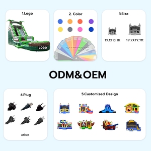 Combo <span class=keywords><strong>de</strong></span> Tobogán Acuático Inflable, Toboganes Acuáticos Inflables, Castillo Inflable Verde <span class=keywords><strong>con</strong></span> Tobogán y <span class=keywords><strong>Piscina</strong></span> - Product Image 4