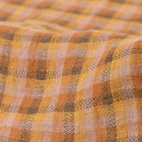 Tissu à carreaux 100% Lin 132 g/m² teint en fil, lavé, respirant, doux et léger pour literie, canapé, rideaux, chemises et robes printemps-été
