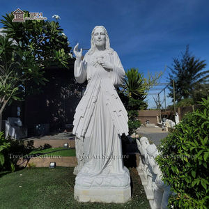 Estatua DE LA Divina Misericordia de Jesús con Rayos Radiantes de Luz Mármol Blanco Estilo Europeo para <span class=keywords><strong>Iglesia</strong></span> o Jardín - Product Image 2