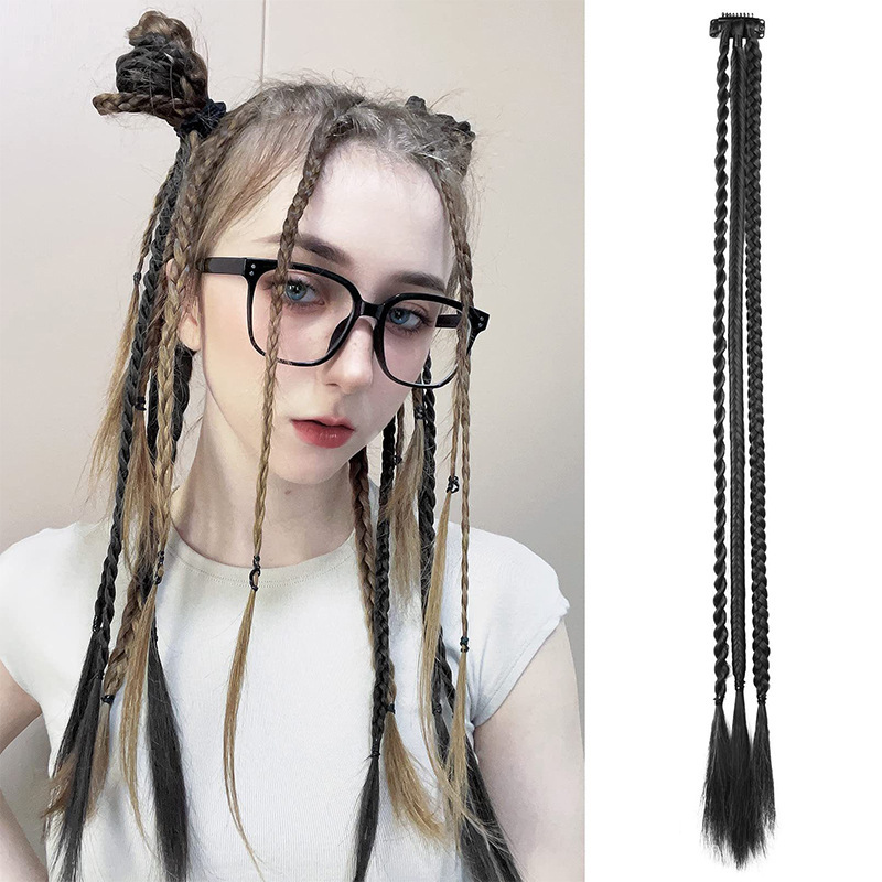 Natural black braided hair extensions [one-pack]