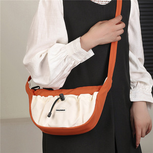 YINGZHIHUO Dumpling Shoulder Bag Orange Water Resistant Crossbody Bag For Women Everyday Use - Product Image 1